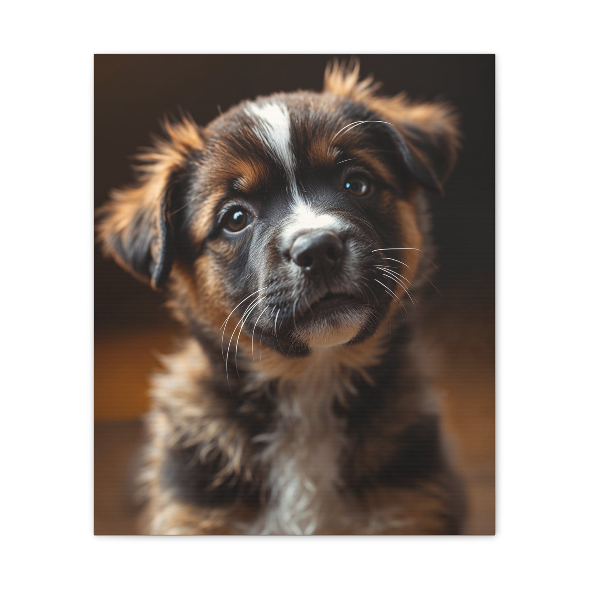 Adorable Puppy Portrait Canvas, gift for dog lovers, wall art with dog