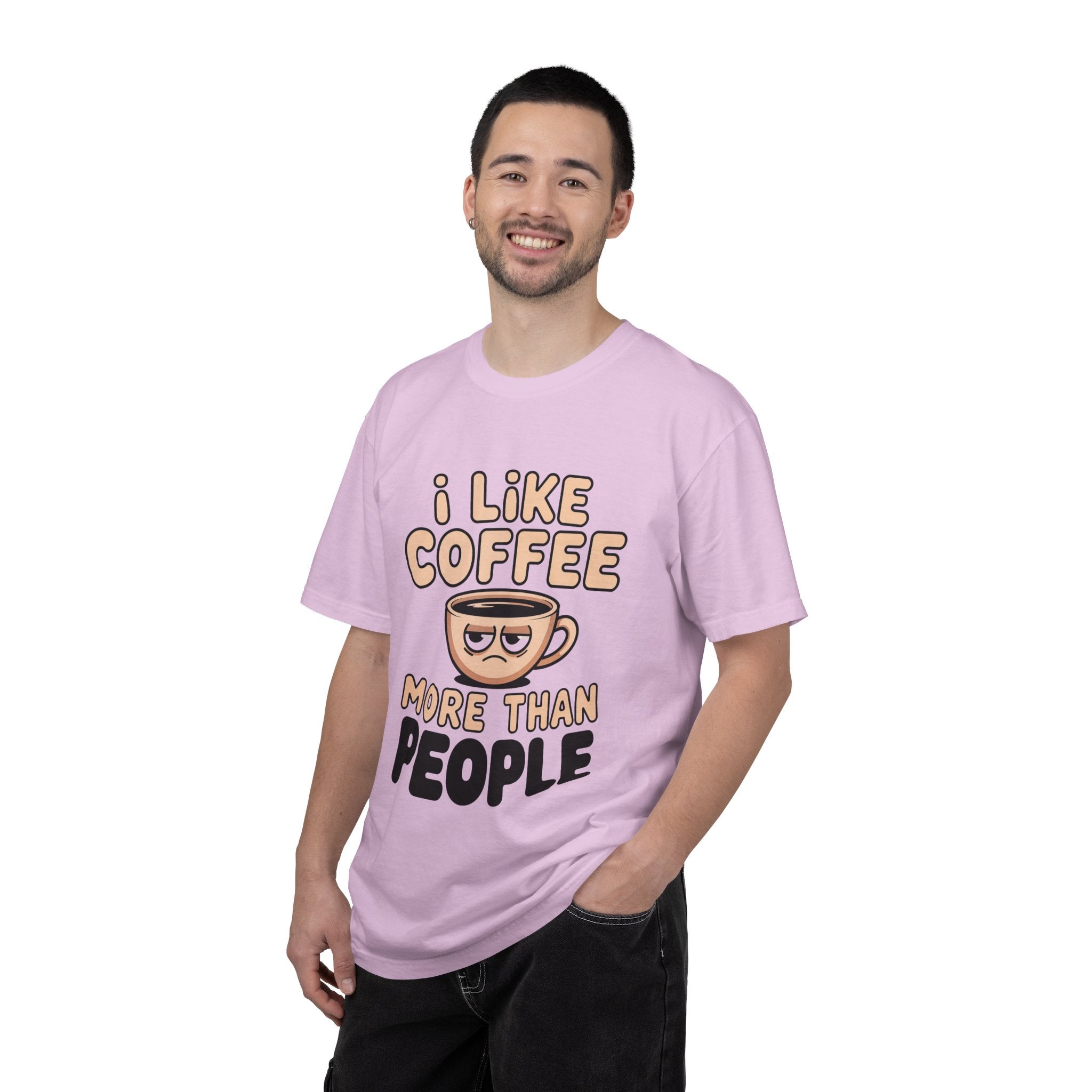 I Like Coffee More Than People T-Shirt, Funny Slogan Tee Inspirational Self Love Shirt Motivational Graphic Tee