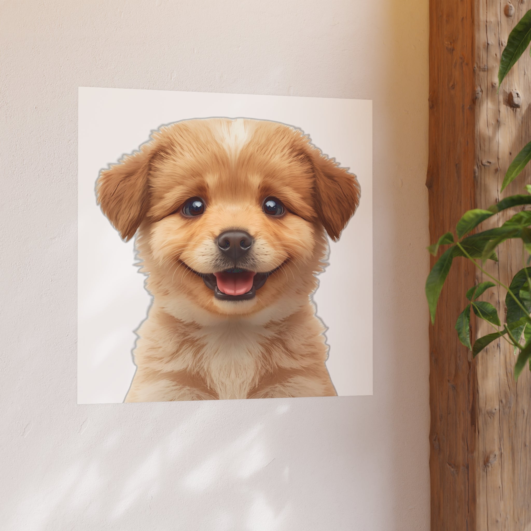 Smiling Fluffy Puppy Poster | puppy Poster, funny dog lover poster