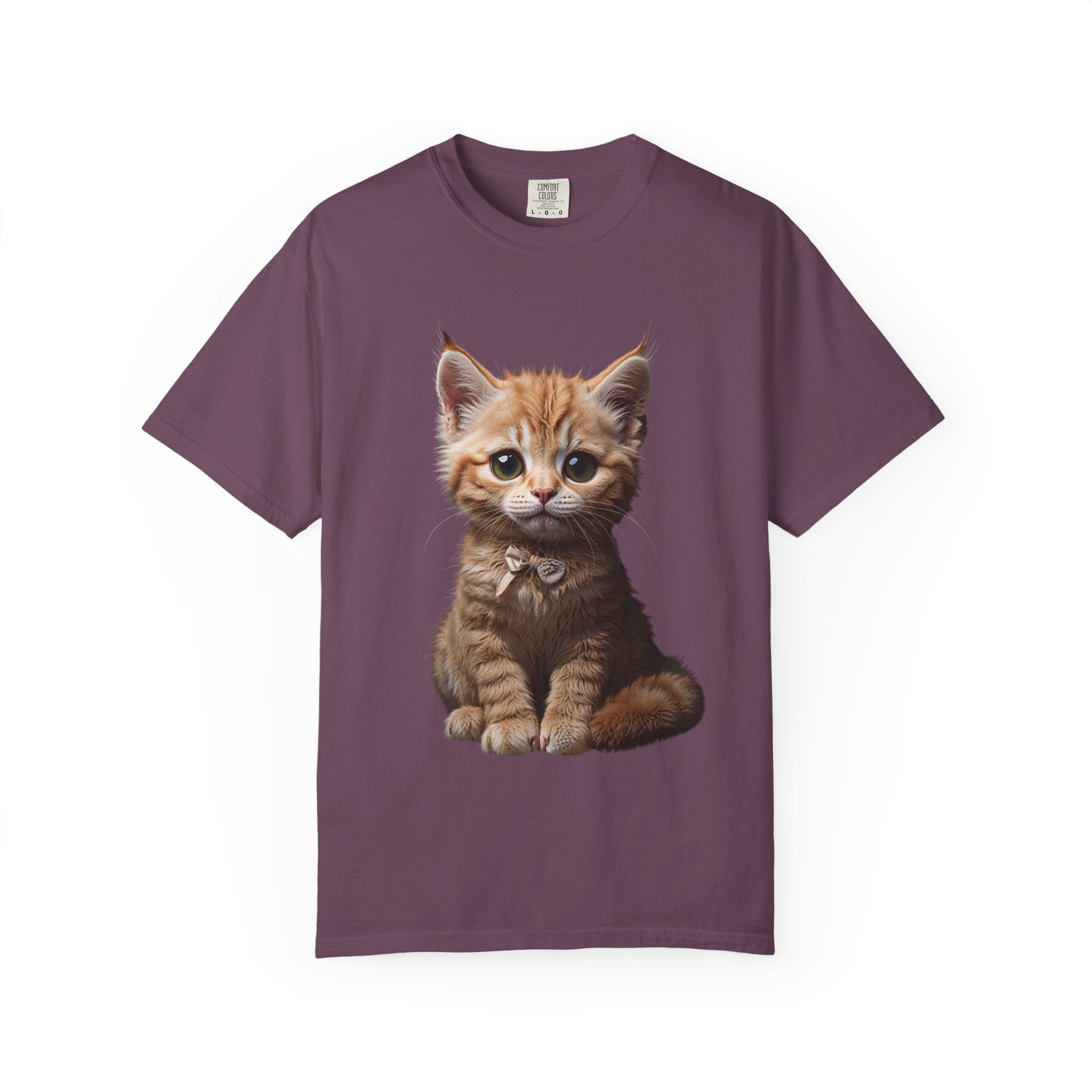 Kitten Illustration T-Shirt | Realistic Cat Portrait, organic cotton