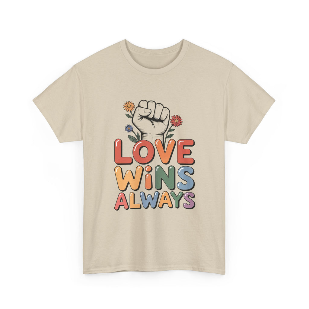 Love Wins Always T-Shirt | Pride heart fist floral design