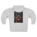 Sweat à capuche zippé avec portrait de Rottweiler souriant | Vêtements pour amoureux des chiens