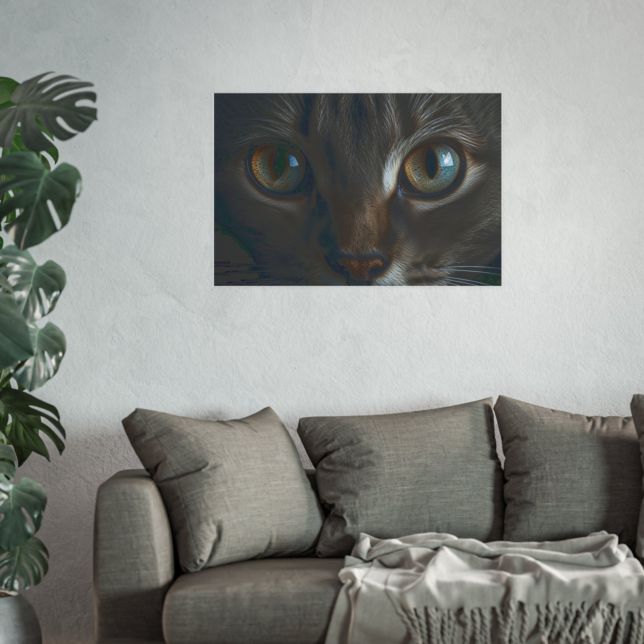 Close-Up Cat Eyes Poster | Cat Eyes Wall Art, cat lover poster