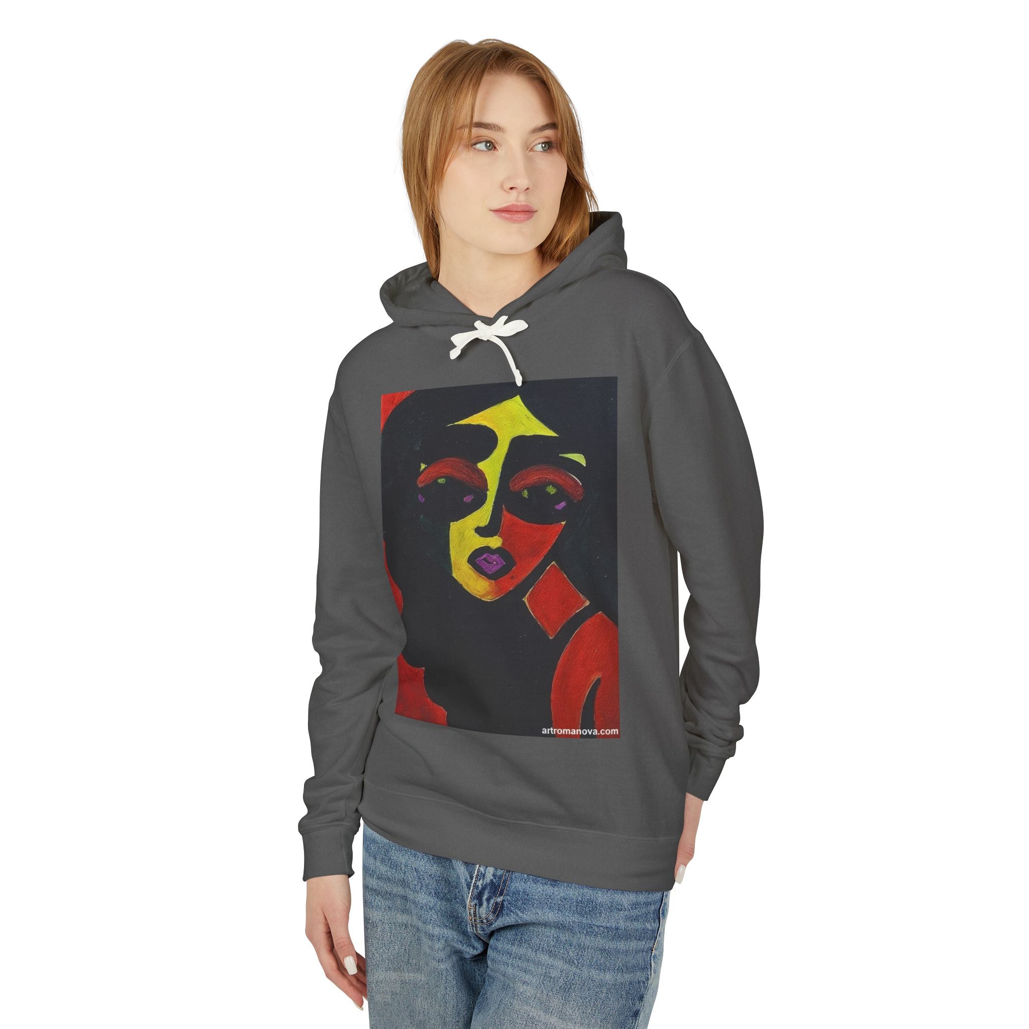 Abstract Woman Face Portrait Hoodie | Minimal Line Art, Modern Portrait Sweatshirt