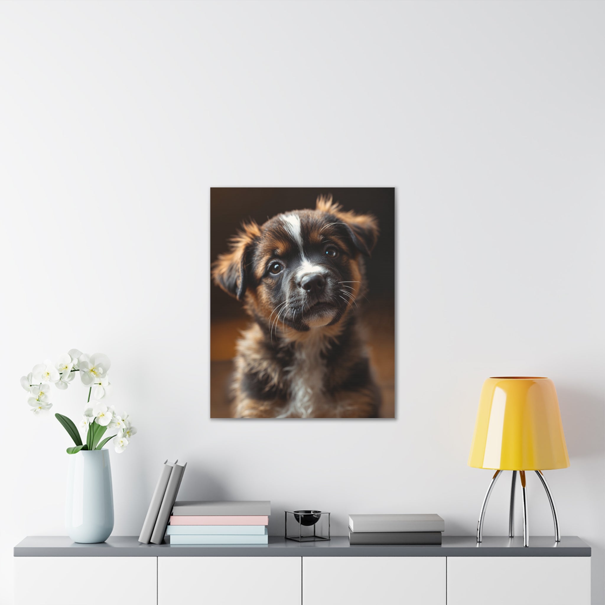 Adorable Puppy Portrait Canvas, gift for dog lovers, wall art with dog