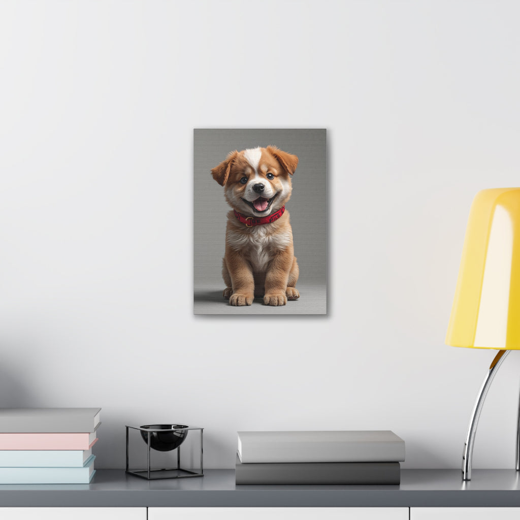 Smiling Puppy Portrait Canvas, gift for dog lovers