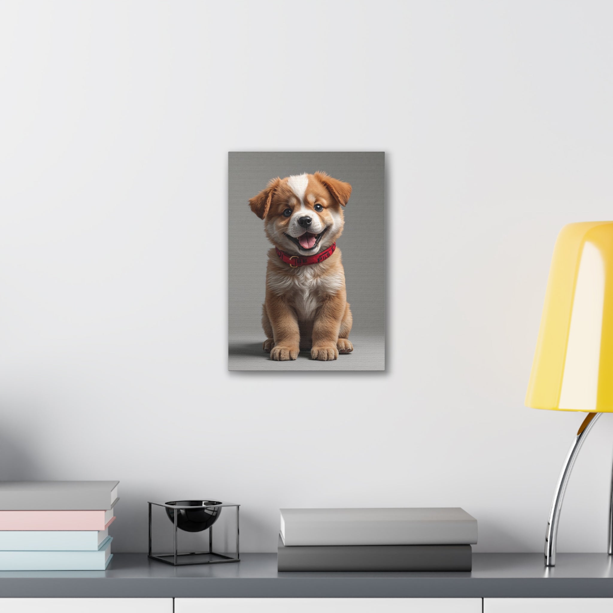 Smiling Puppy Portrait Canvas, gift for dog lovers