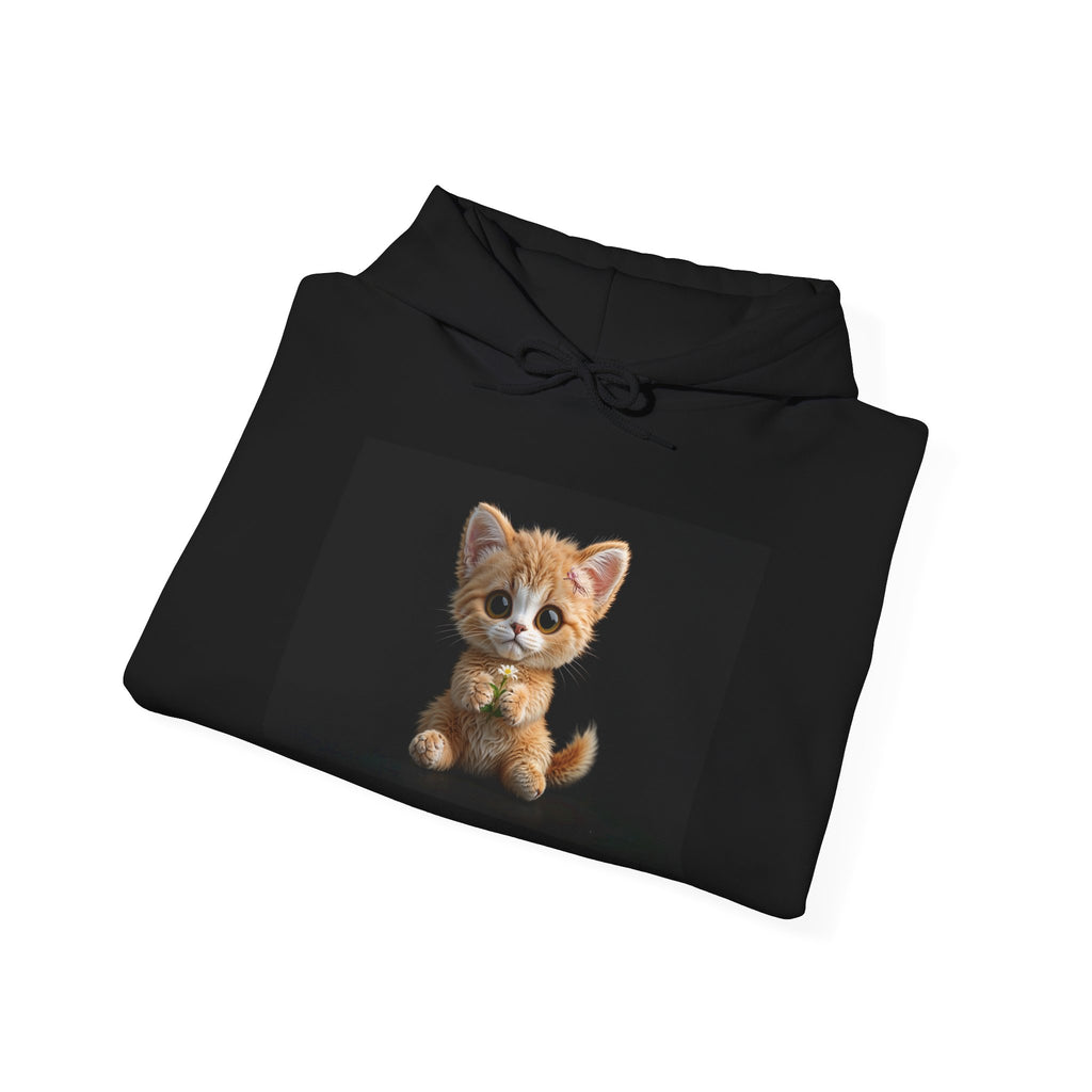 Sweat à capuche avec illustration de chaton mignon | Adorable motif de chat orange