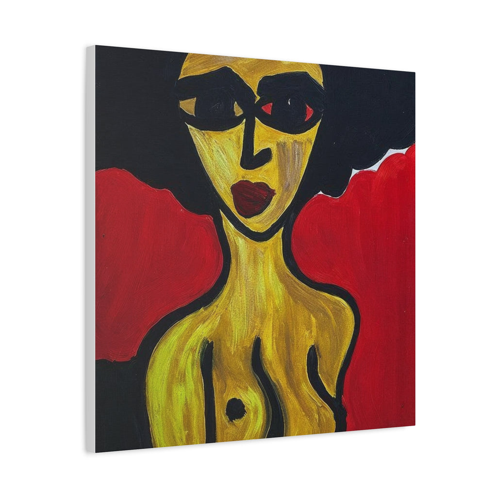 Portrait abstrait de femme sur toile, art contemporain, art moderne
