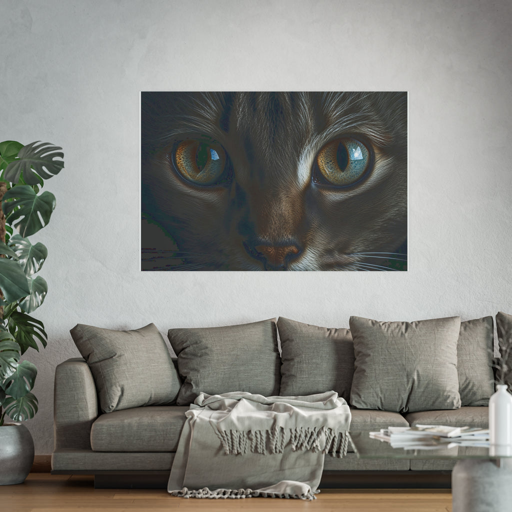 Close-Up Cat Eyes Poster | Cat Eyes Wall Art, cat lover poster