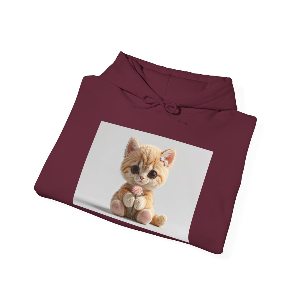 Sweat à capuche illustré d'un adorable chaton orange | Sweat-shirt graphique chat mignon