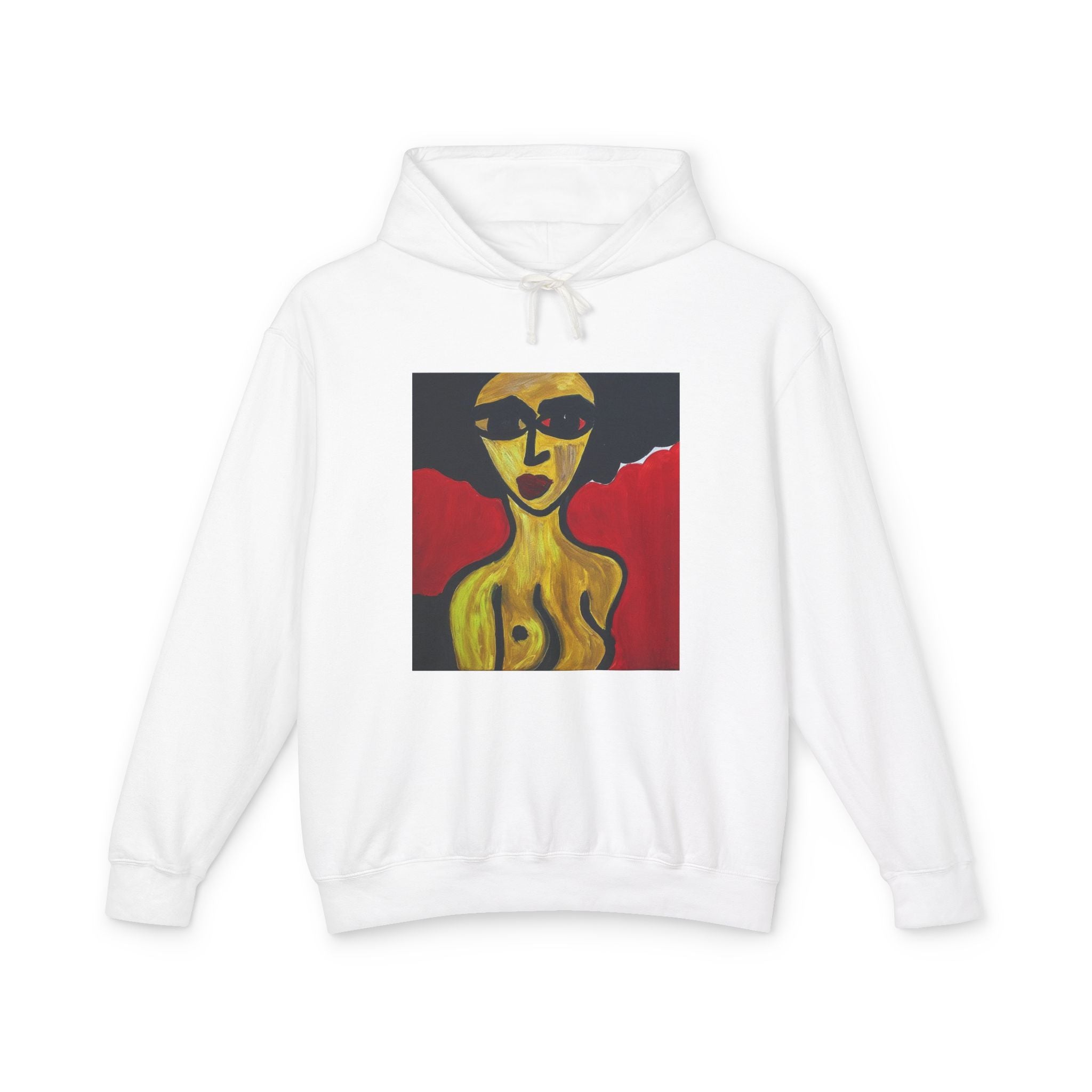 Sweat à capuche avec motif portrait nu — Sweat-shirt imprimé, fait main 