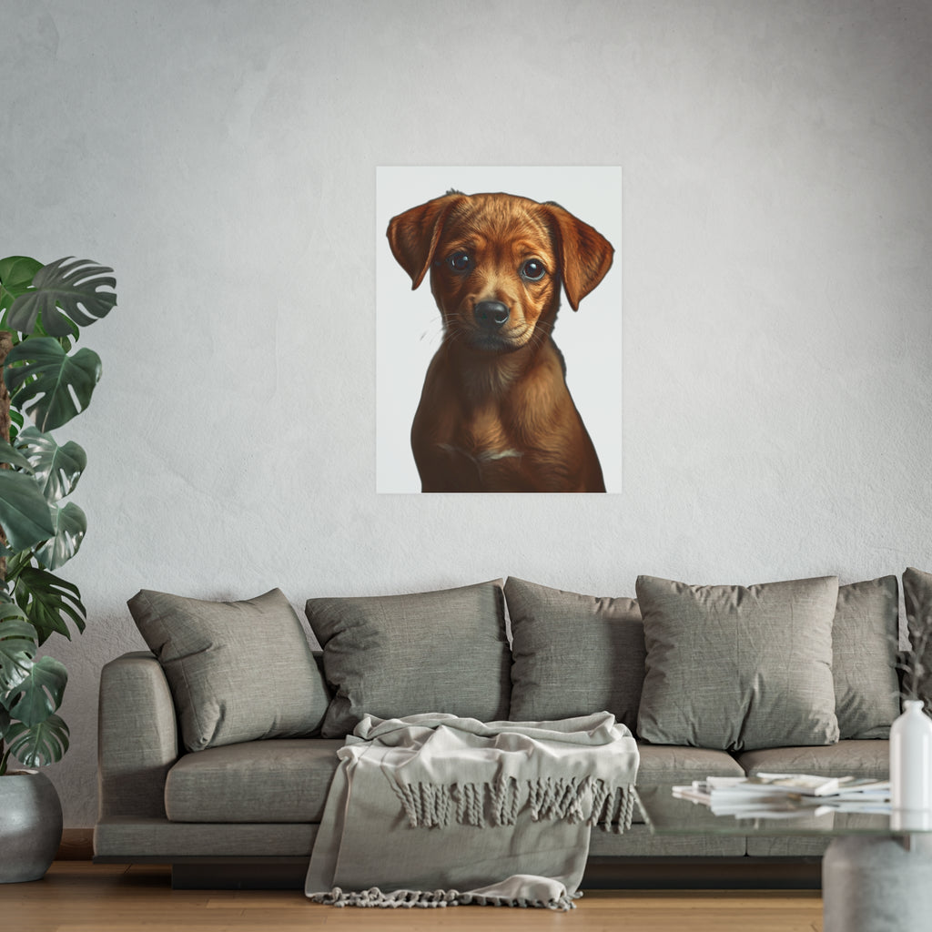 Puppy Portrait Poster | Satin Matte Dog Poster, animal lover poster