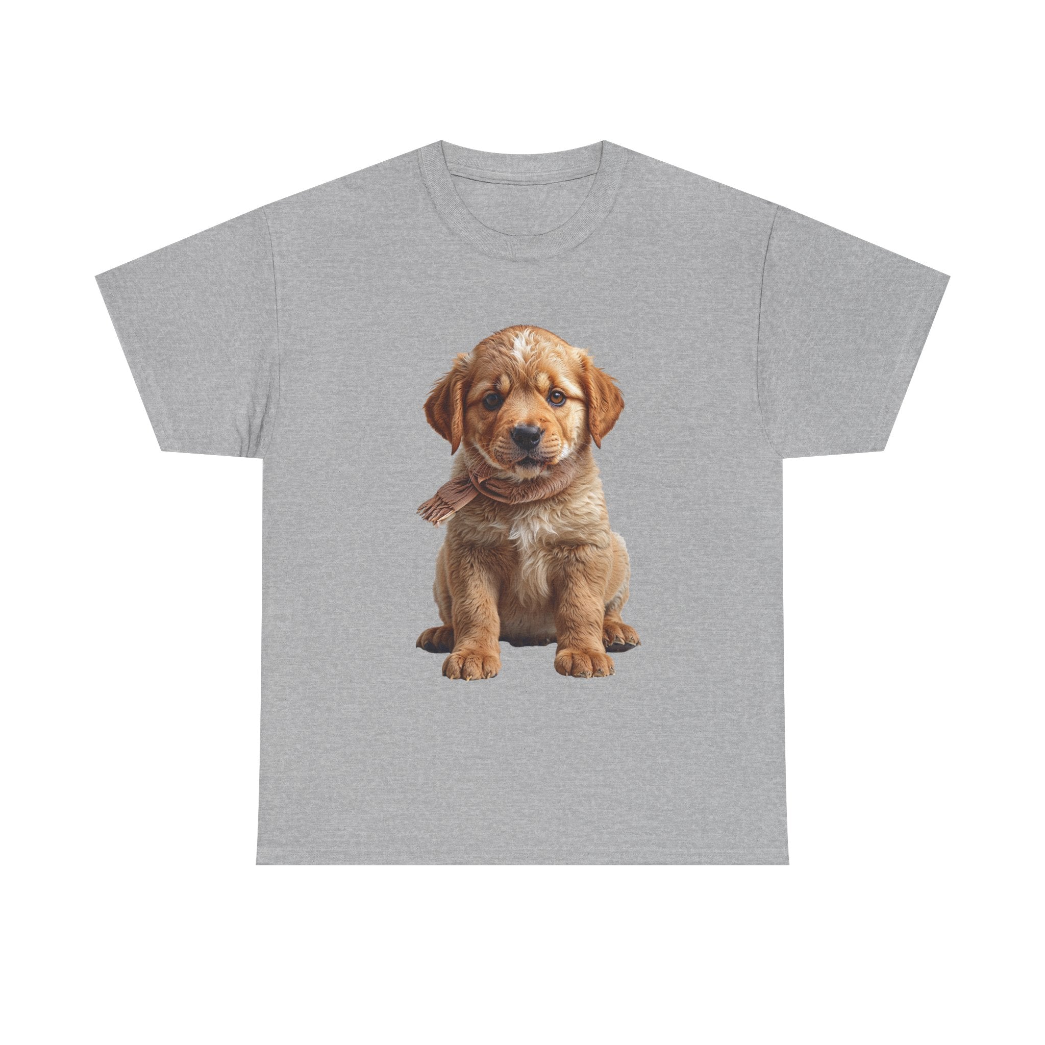 T-shirt chiot assis mignon | T-shirt chiot Golden Retriever
