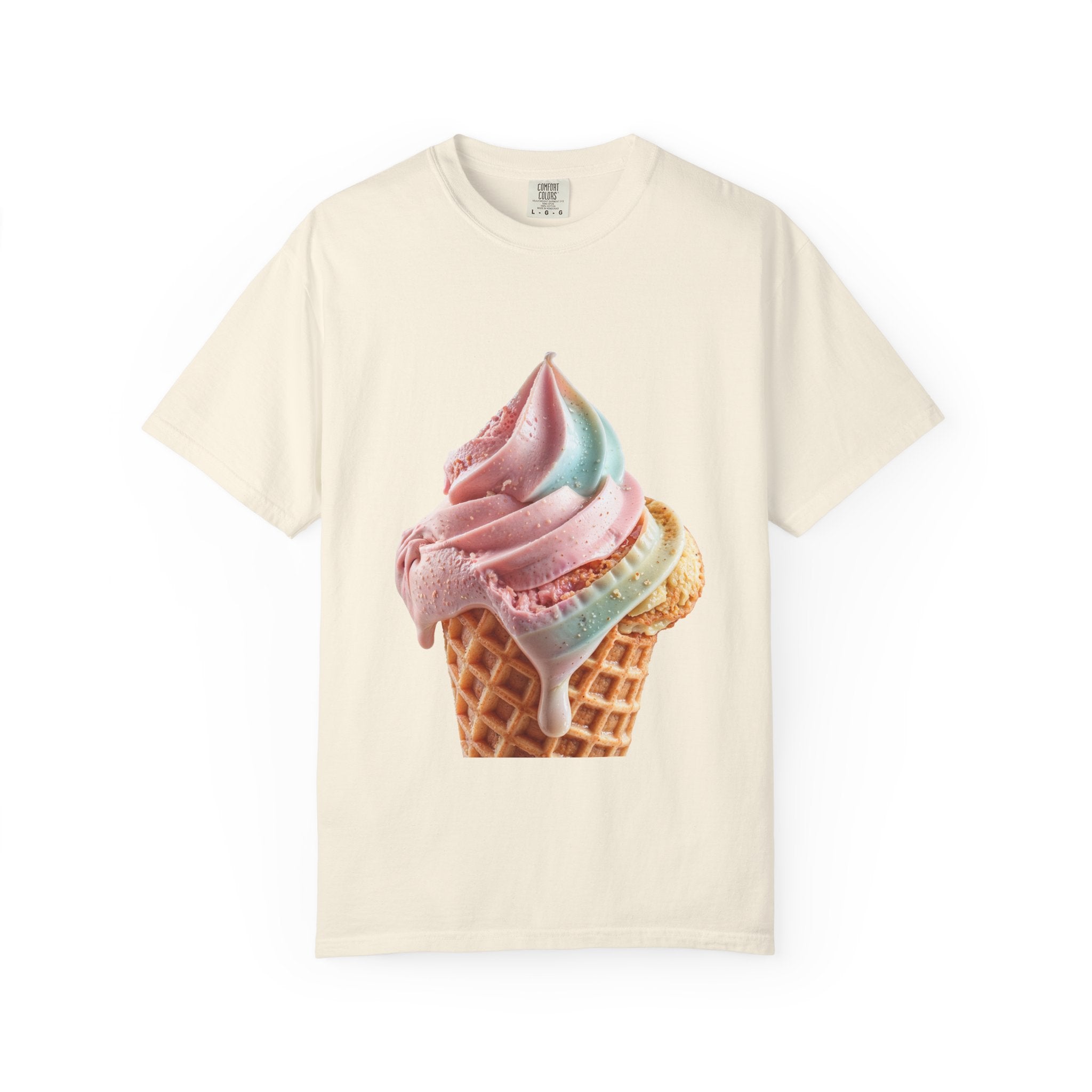 T-shirt Cornet de glace arc-en-ciel pastel | T-shirt dessert à la crème glacée molle