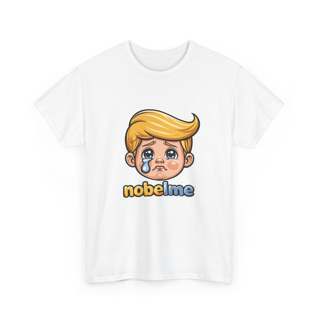 Cartoon Leader Tee, Satirical Political Pop Art, Funny Character Print Crying Blonde Cartoon Face T-Shirt