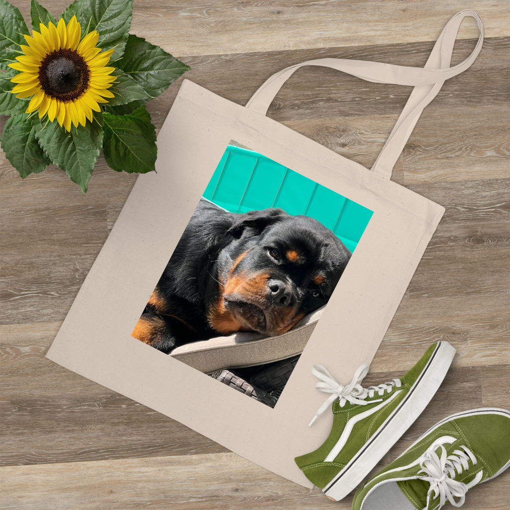 Sleeping Rottweiler Photo Tote Bag | Dog Portrait Shopper bag