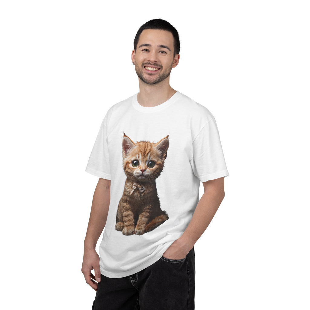 Kitten Illustration T-Shirt | Realistic Cat Portrait, organic cotton