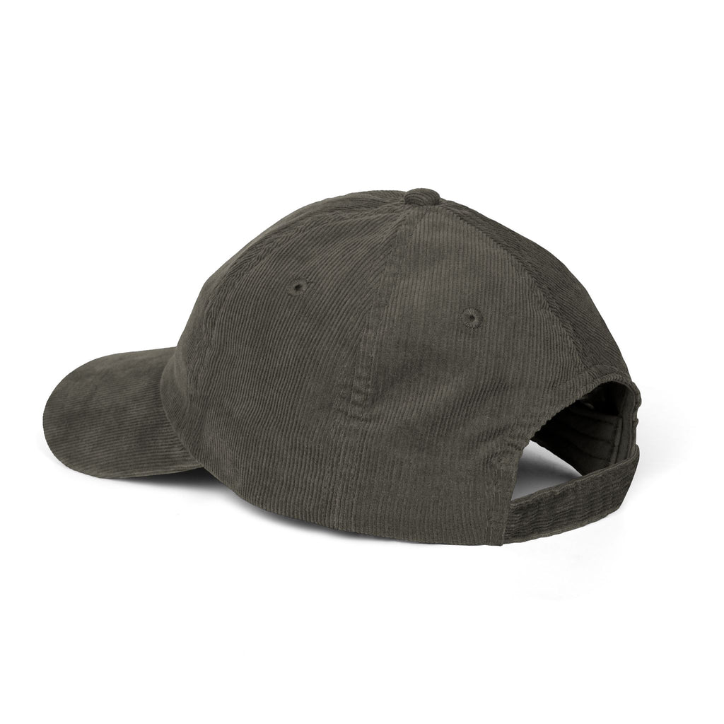 Casquette brodée avec un boxer marron | Casquette de baseball en velours côtelé