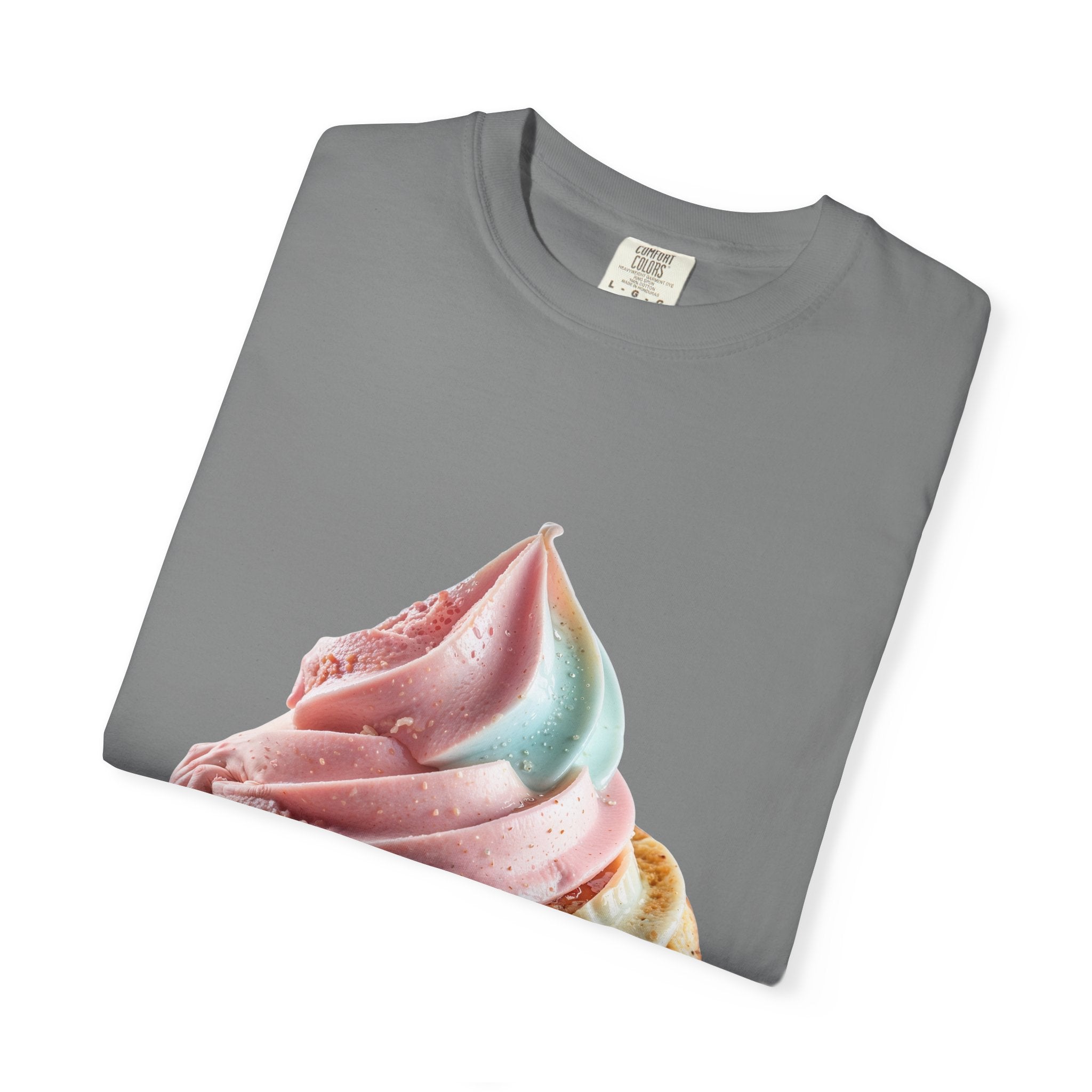 T-shirt Cornet de glace arc-en-ciel pastel | T-shirt dessert à la crème glacée molle