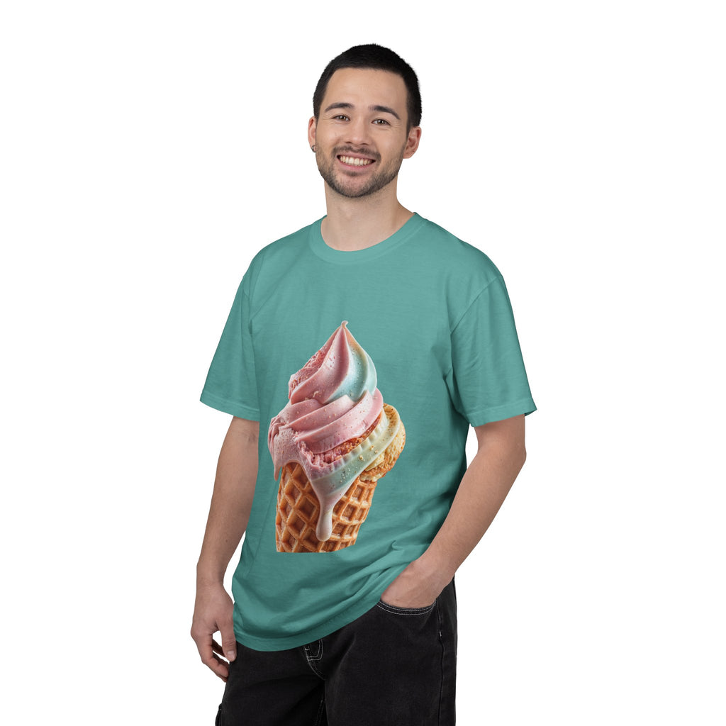 T-shirt Cornet de glace arc-en-ciel pastel | T-shirt dessert à la crème glacée molle