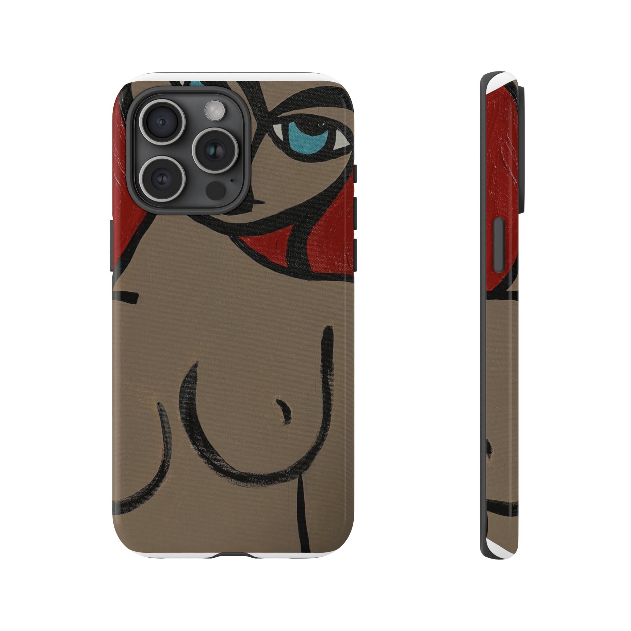 Coque de téléphone minimaliste | Figure féminine abstraite, faite main