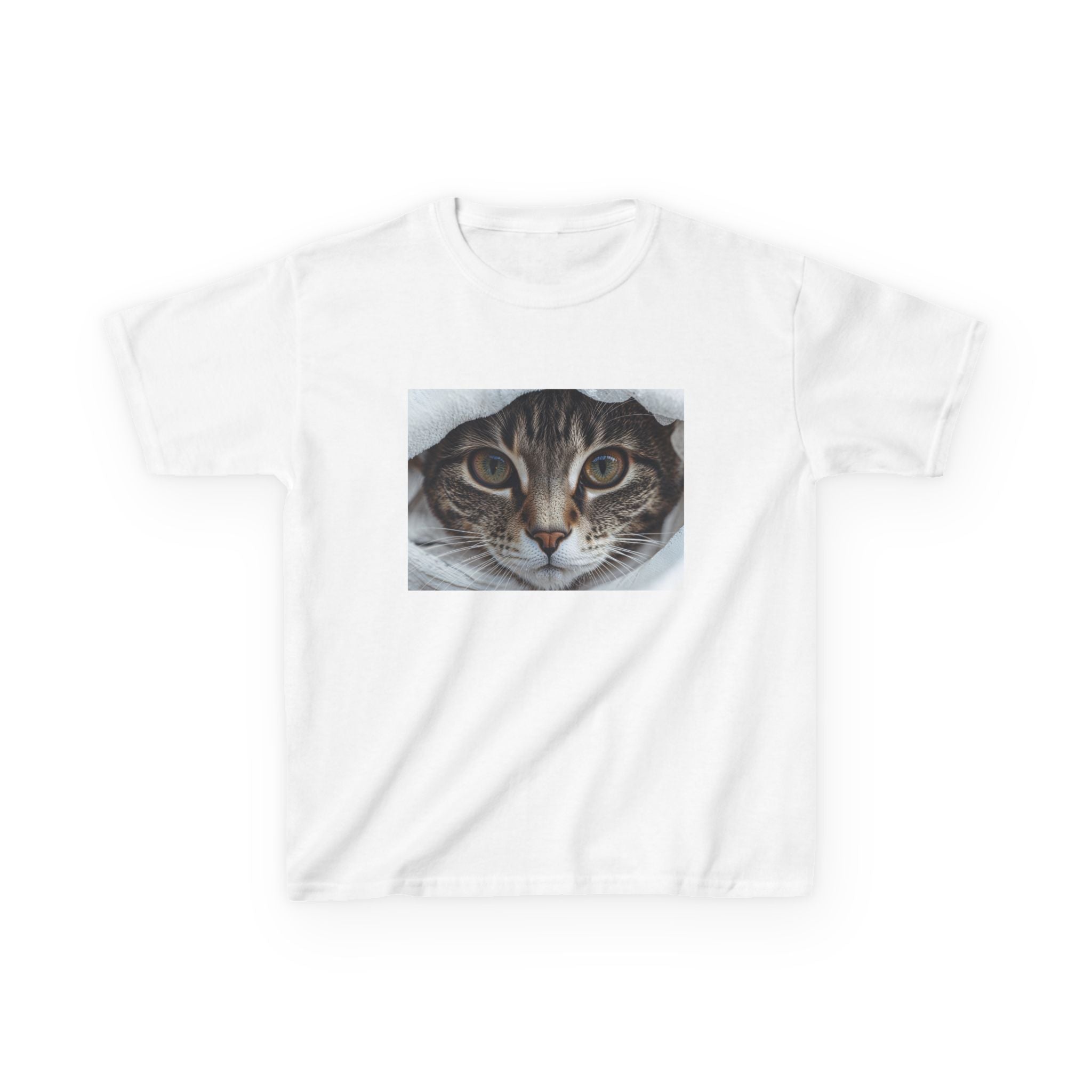 T-shirt enfant motif chat tigré | T-shirt avec portrait de chaton mignon