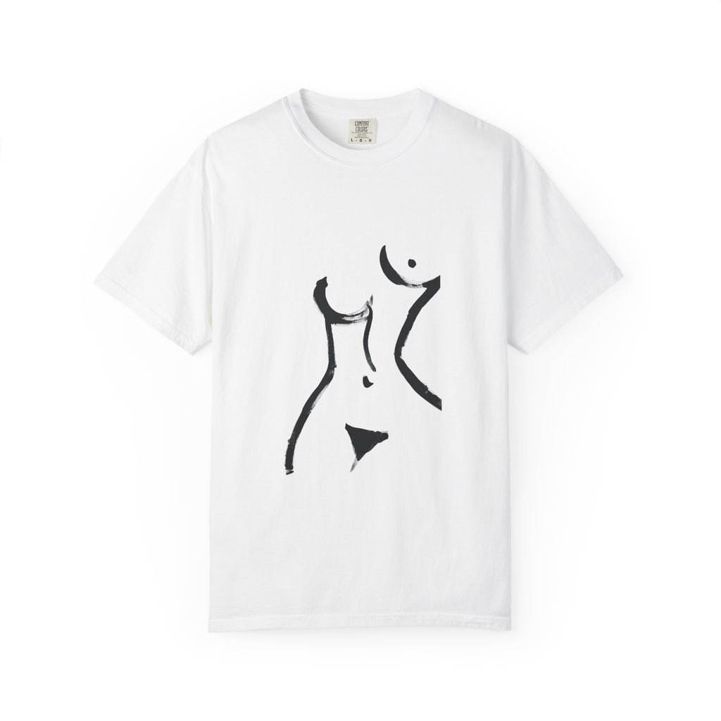 T-shirt minimaliste à motif abstrait de nu féminin