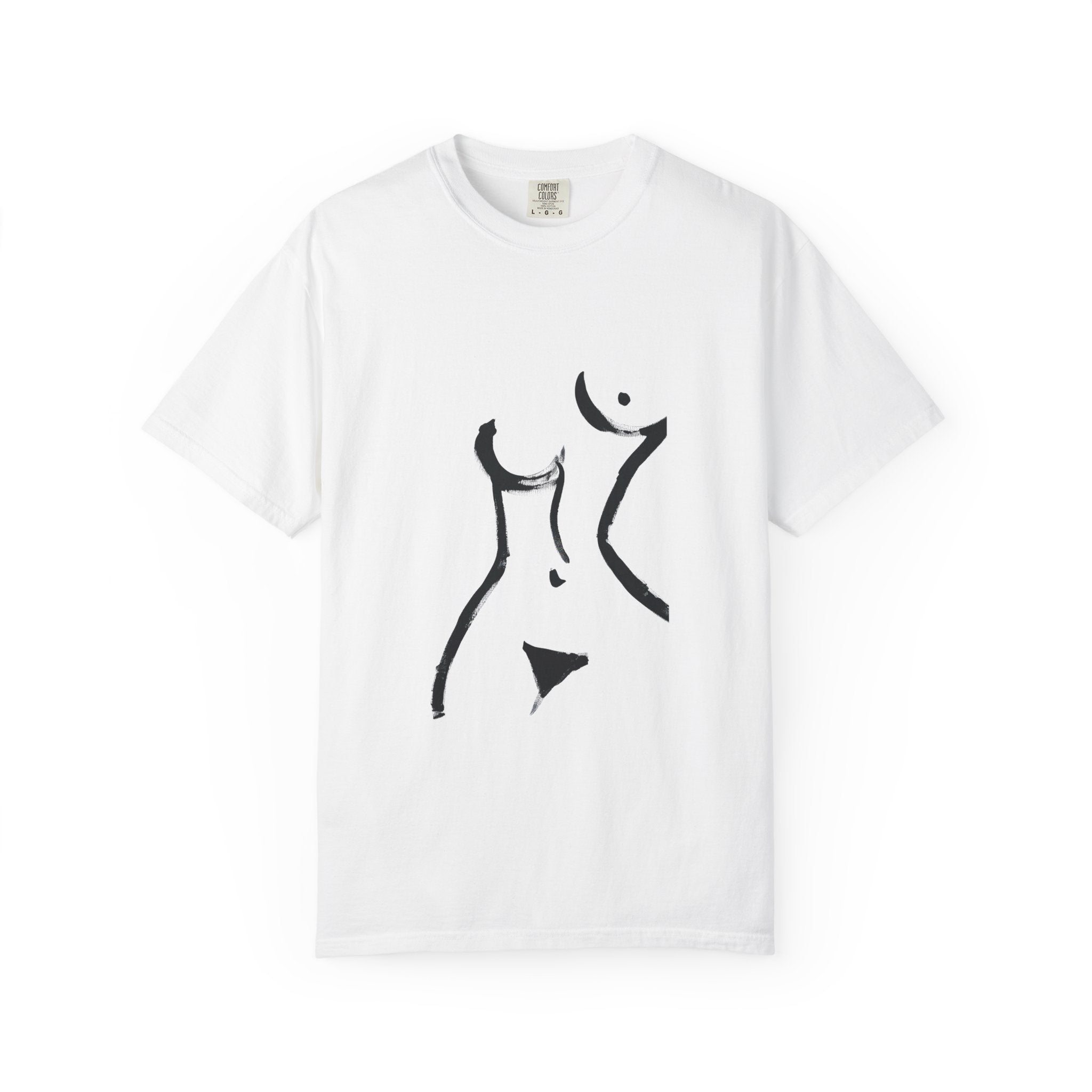 T-shirt minimaliste à motif abstrait de nu féminin