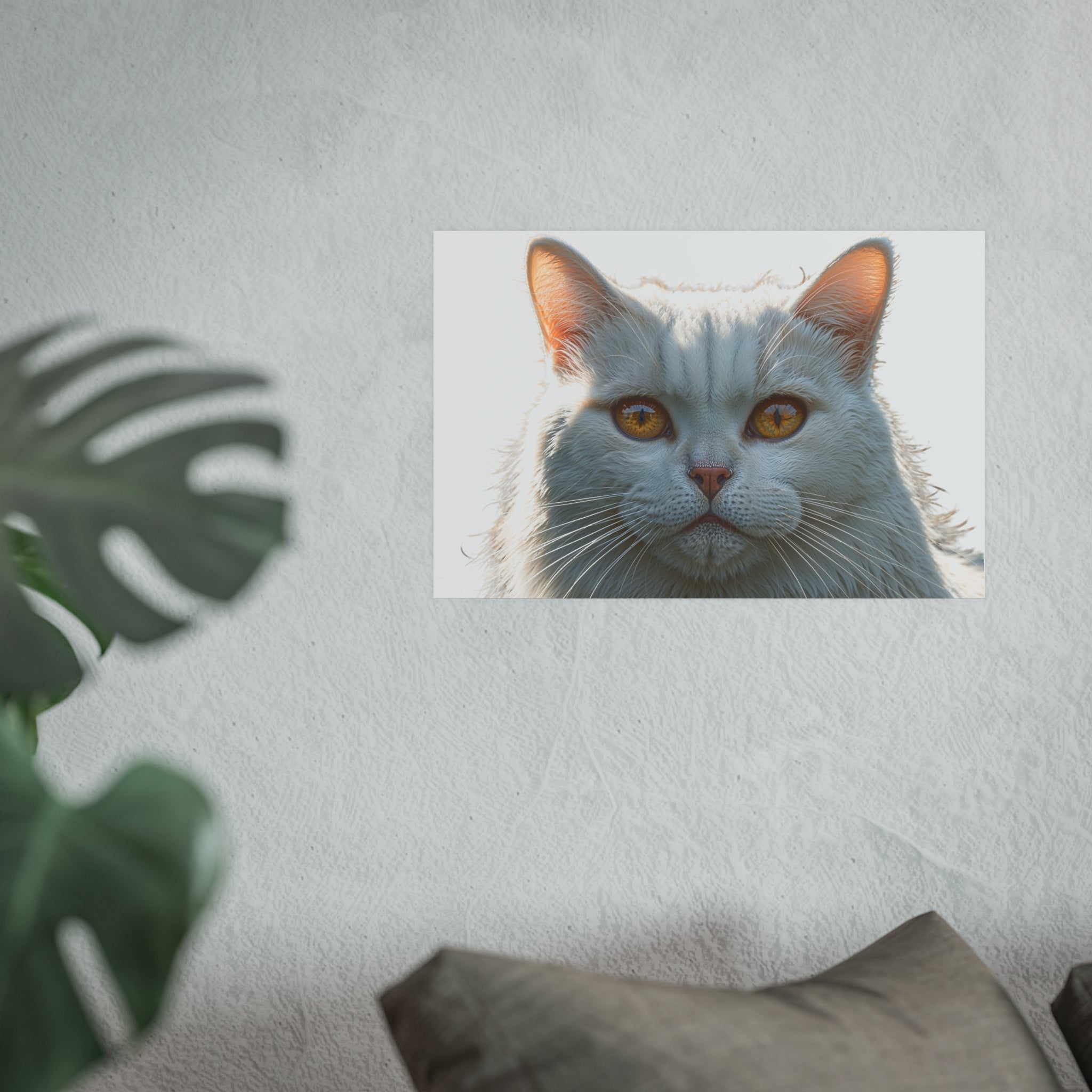 White Cat Portrait Poster | Cat Lover poster