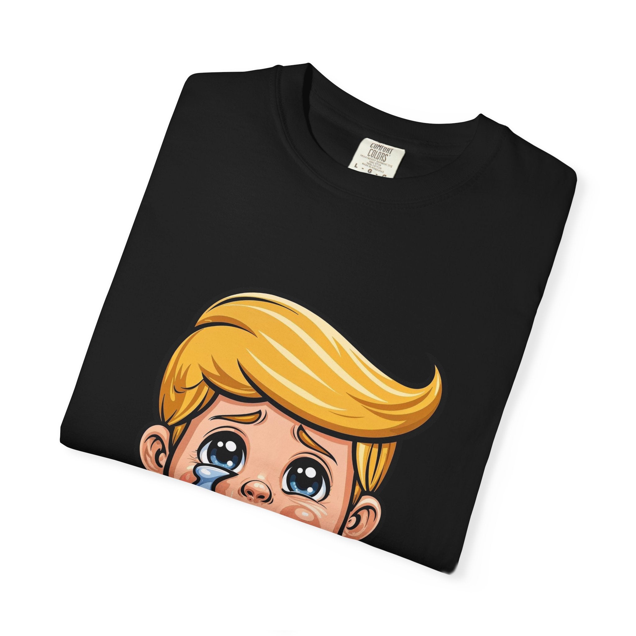 T-shirt nobelme avec un garçon blond qui pleure (dessin animé) | T-shirt mignon avec un visage triste