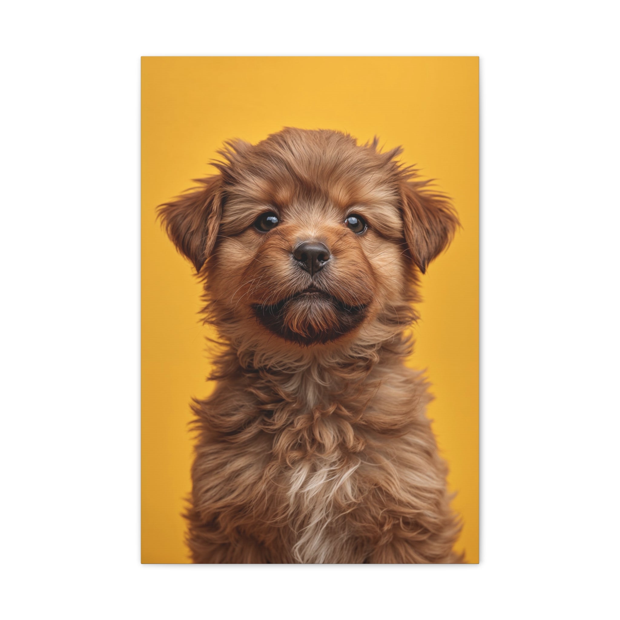 Cute Brown Puppy Portrait Canvas, gift for dog lovers