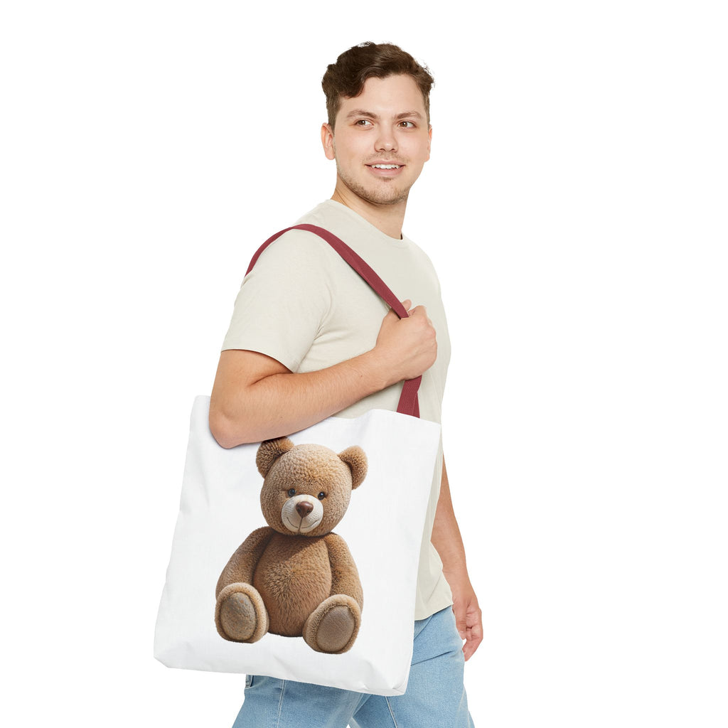 Sac fourre-tout mignon ours en peluche et chaton – Sac fourre-tout à imprimé animal mignon pour faire les courses et au quotidien