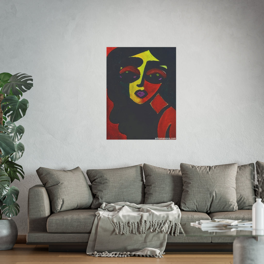 Poster, Abstract Pop Art Woman Poster | Satin & Archival Matte