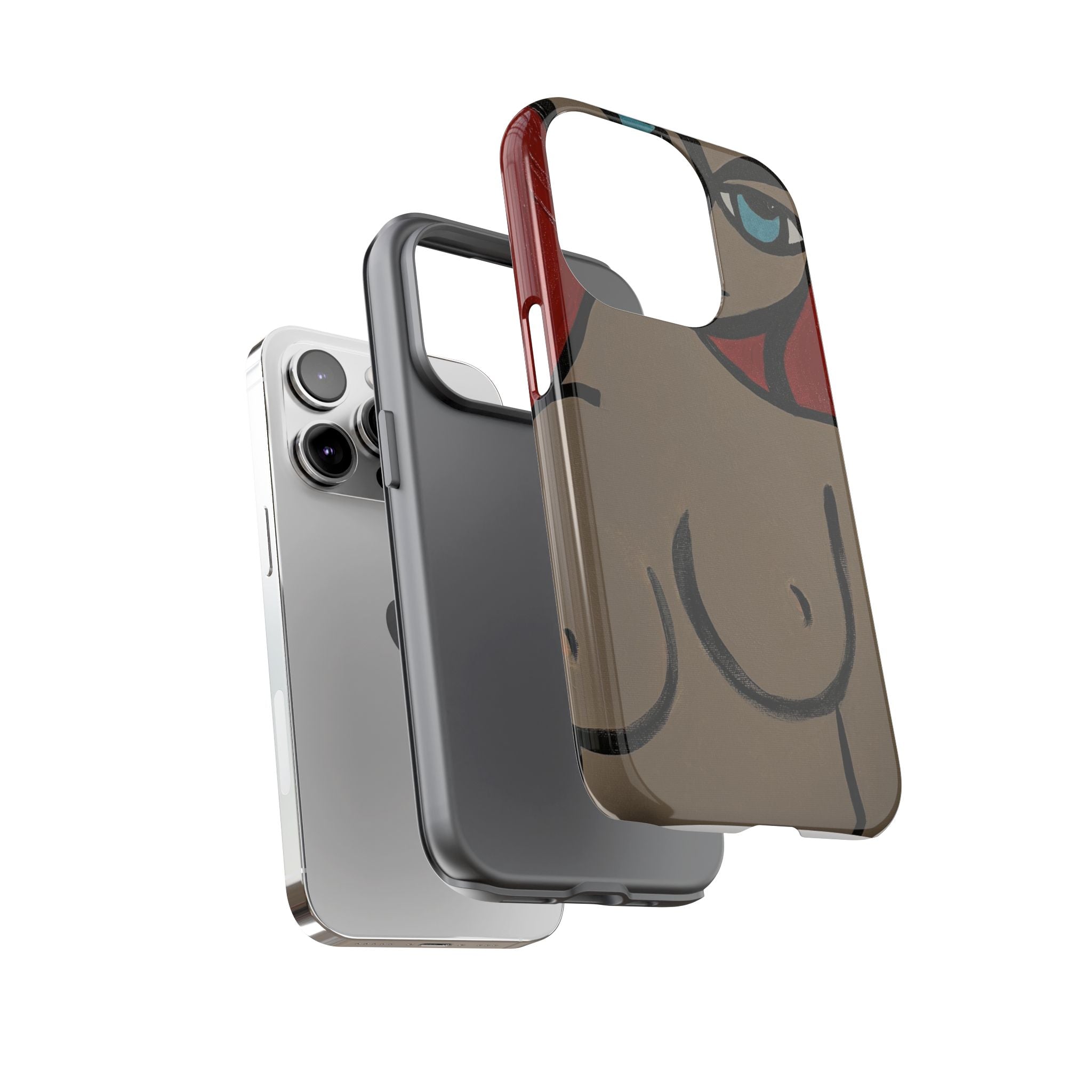 Coque de téléphone minimaliste | Figure féminine abstraite, faite main