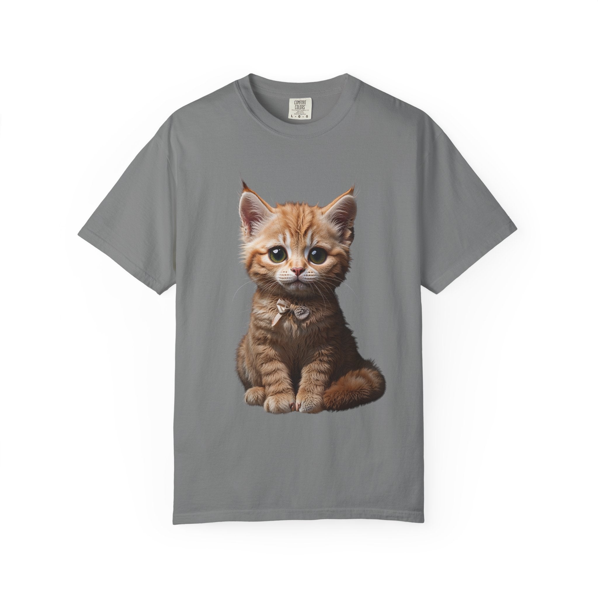 Kitten Illustration T-Shirt | Realistic Cat Portrait, organic cotton