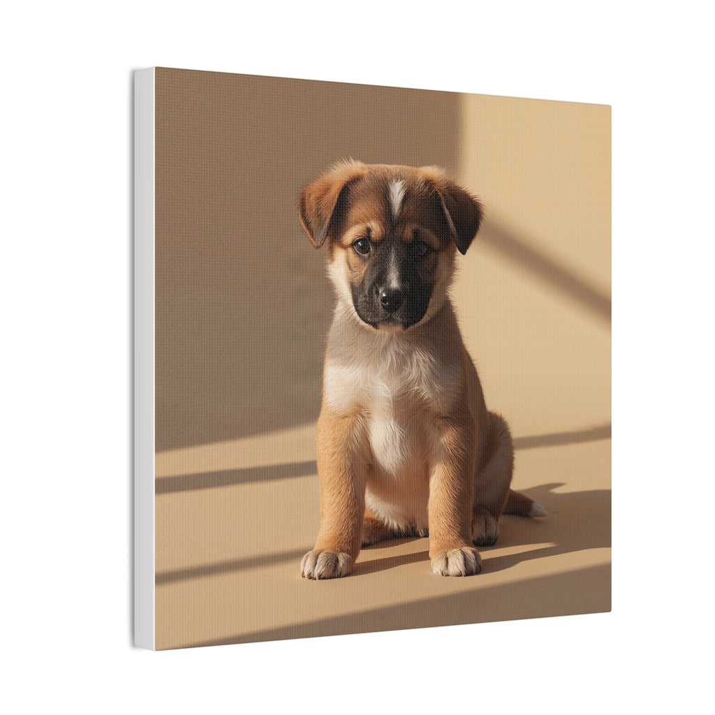 Brown Puppy Portrait Canvas, gift for dog lovers