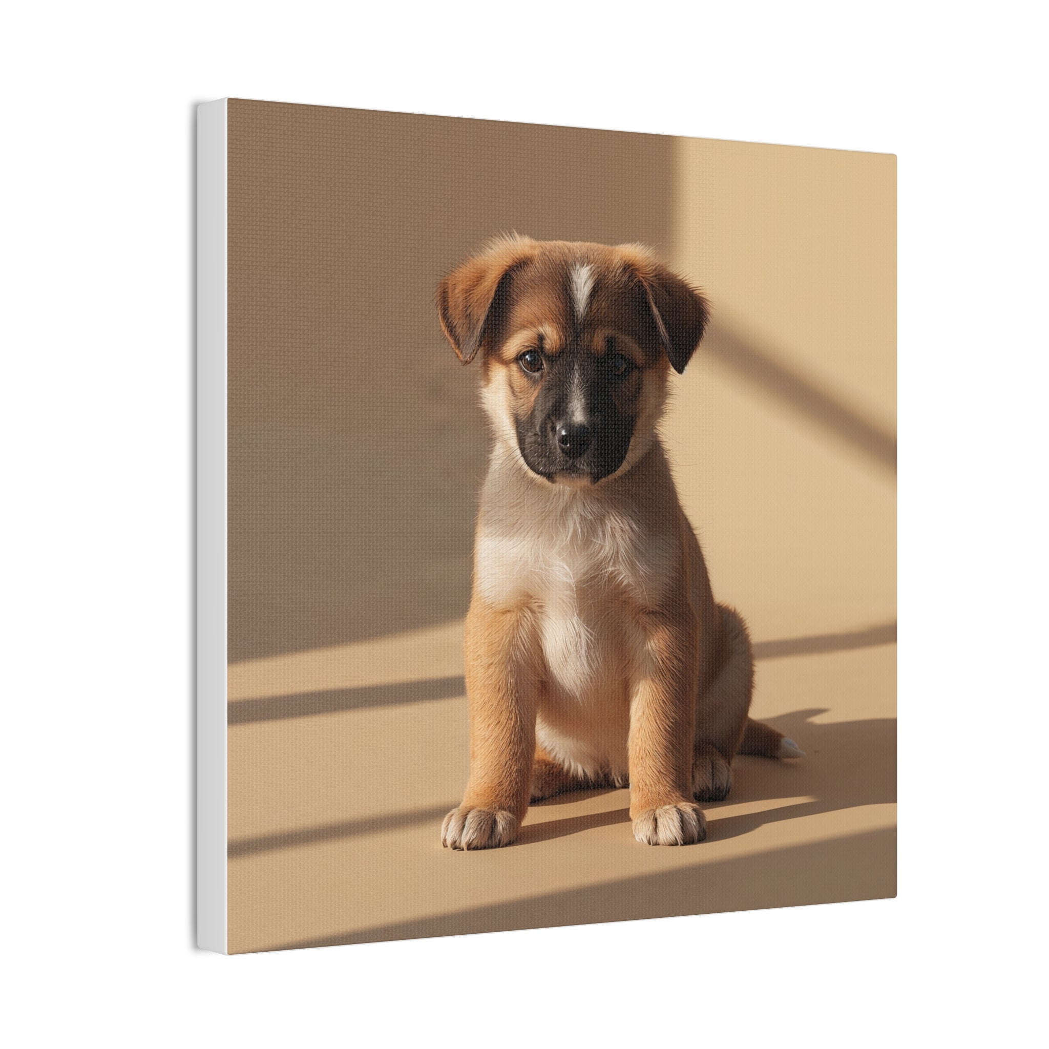 Brown Puppy Portrait Canvas, gift for dog lovers