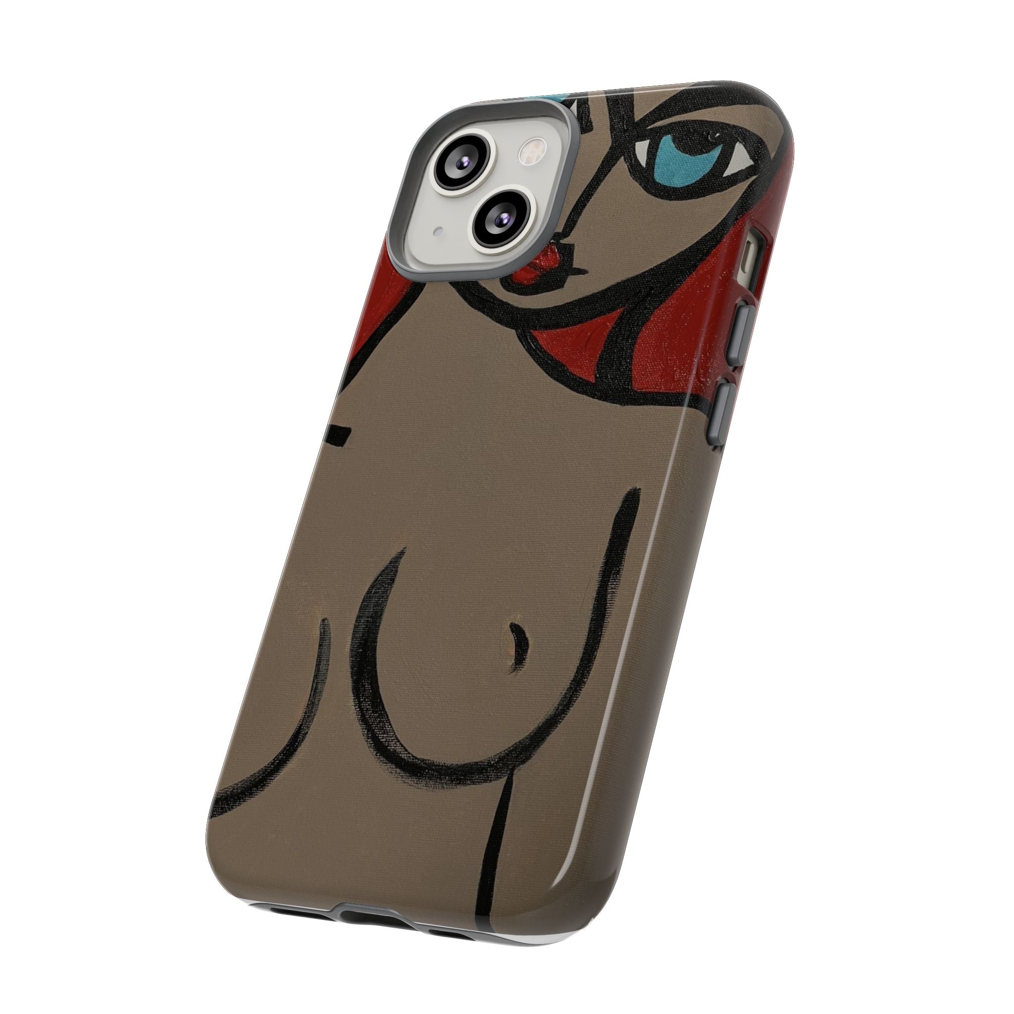 Coque de téléphone minimaliste | Figure féminine abstraite, faite main