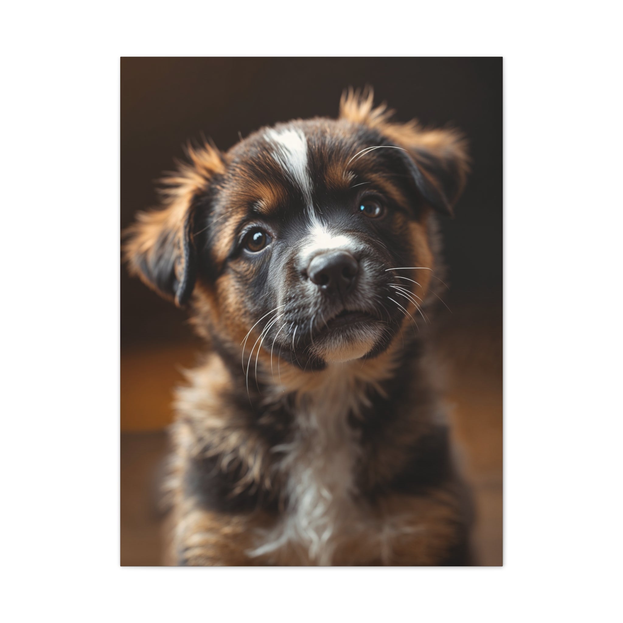 Adorable Puppy Portrait Canvas, gift for dog lovers, wall art with dog
