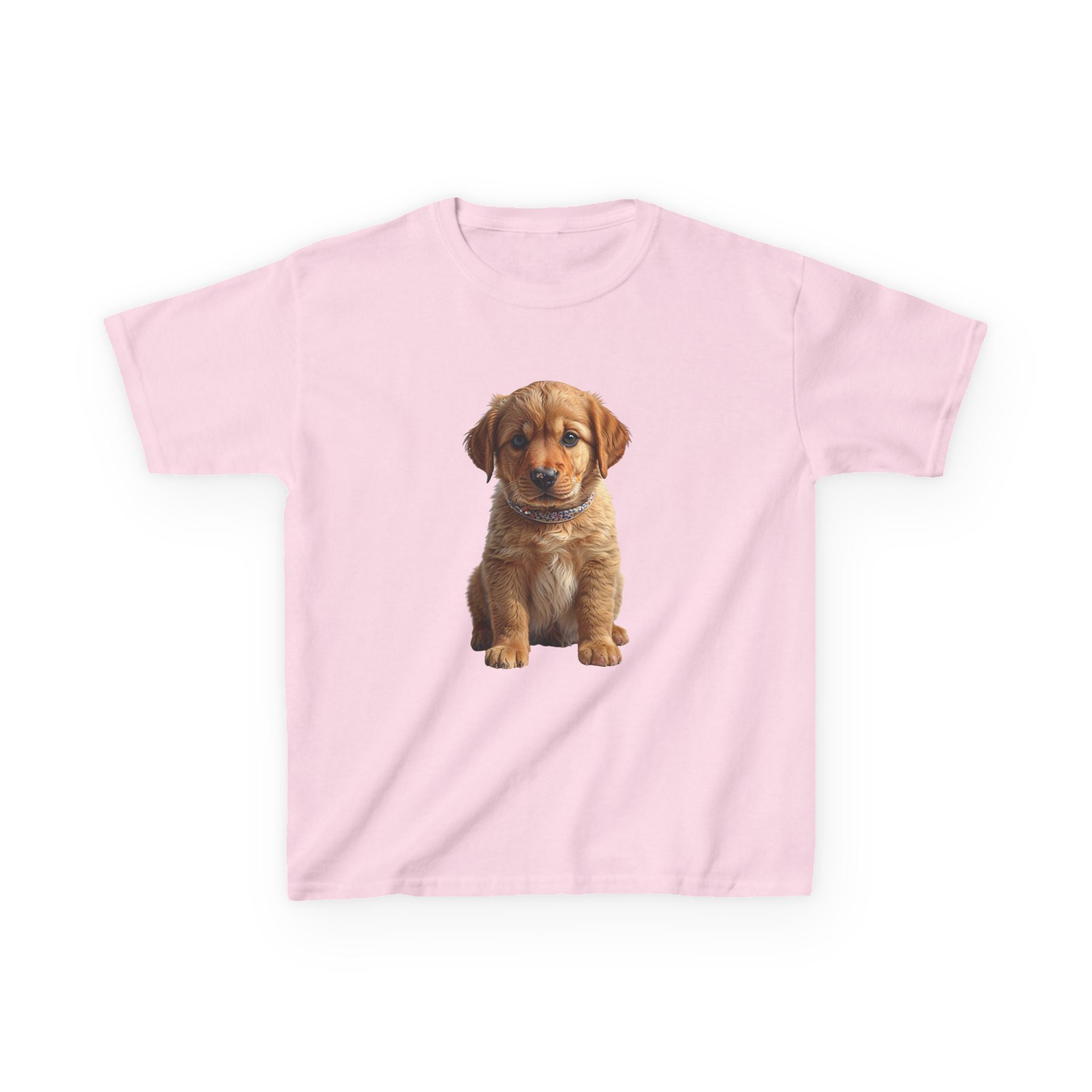 T-shirt enfant illustration chiot marron | T-shirt chien mignon, amoureux des animaux