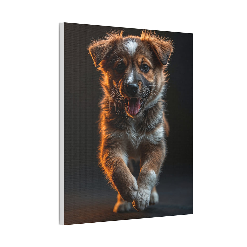 Running Puppy Canvas, gift for dog lovers