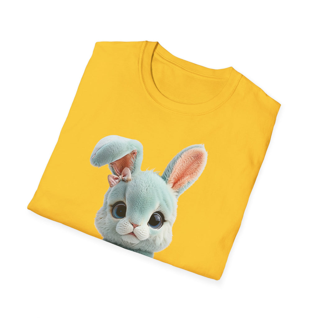 T-shirt Lapin en peluche bleu | T-shirt graphique lapin mignon