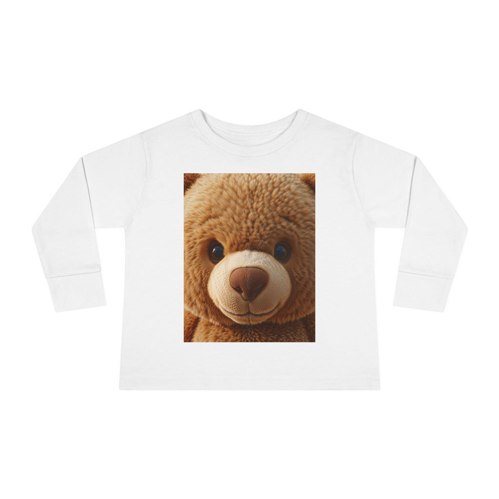 T-shirt à manches longues pour tout-petit avec un adorable ourson en peluche | Photo de peluche