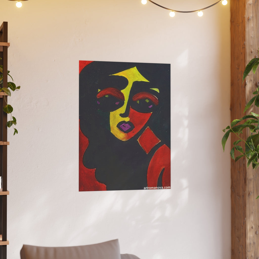 Poster, Abstract Pop Art Woman Poster | Satin & Archival Matte