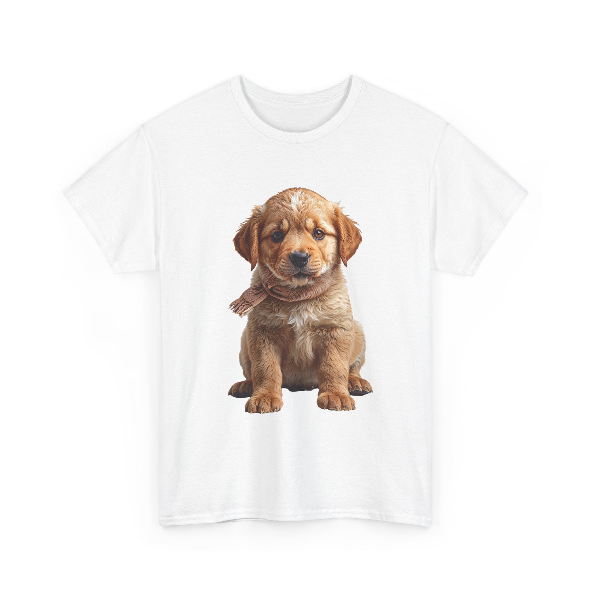 T-shirt chiot assis mignon | T-shirt chiot Golden Retriever