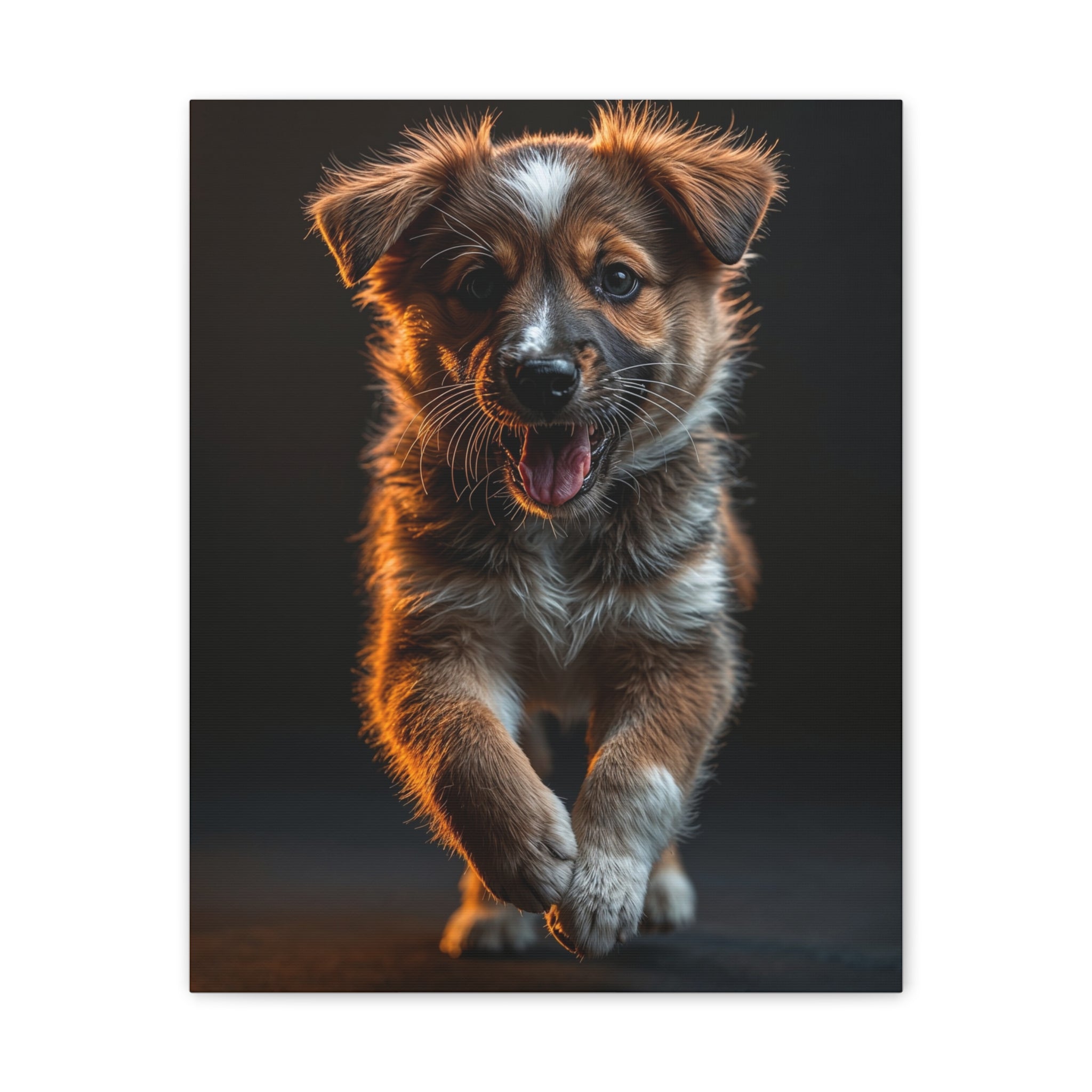 Running Puppy Canvas, gift for dog lovers