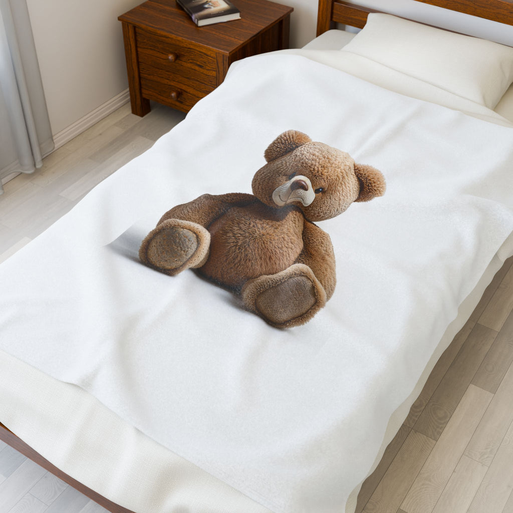 Couverture en velours peluche ours en peluche marron | Plaid mignon en peluche