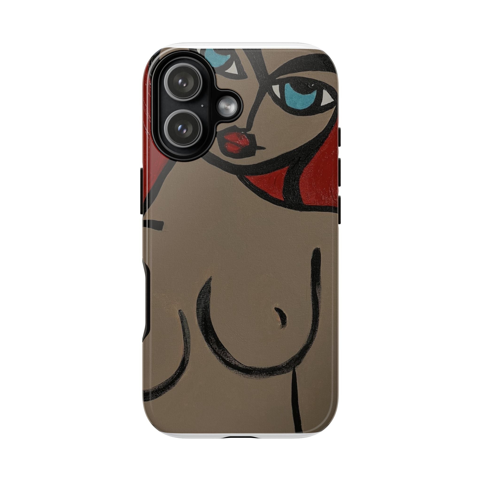 Coque de téléphone minimaliste | Figure féminine abstraite, faite main