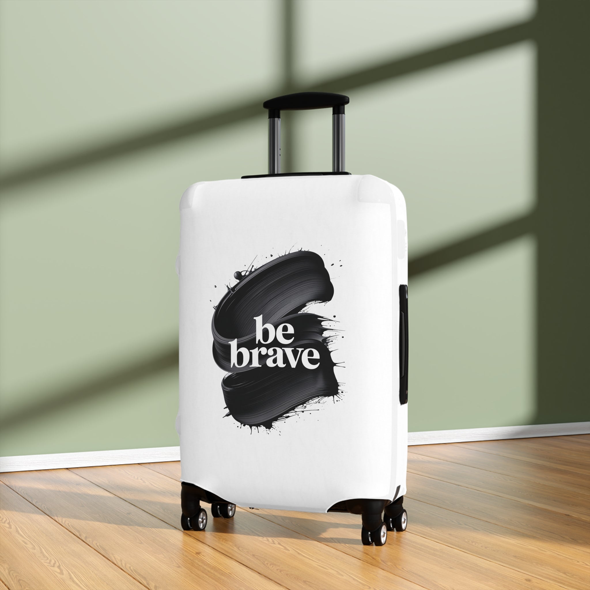 Housse de valise Be Brave à motifs de coups de pinceau | Étui de voyage inspirant